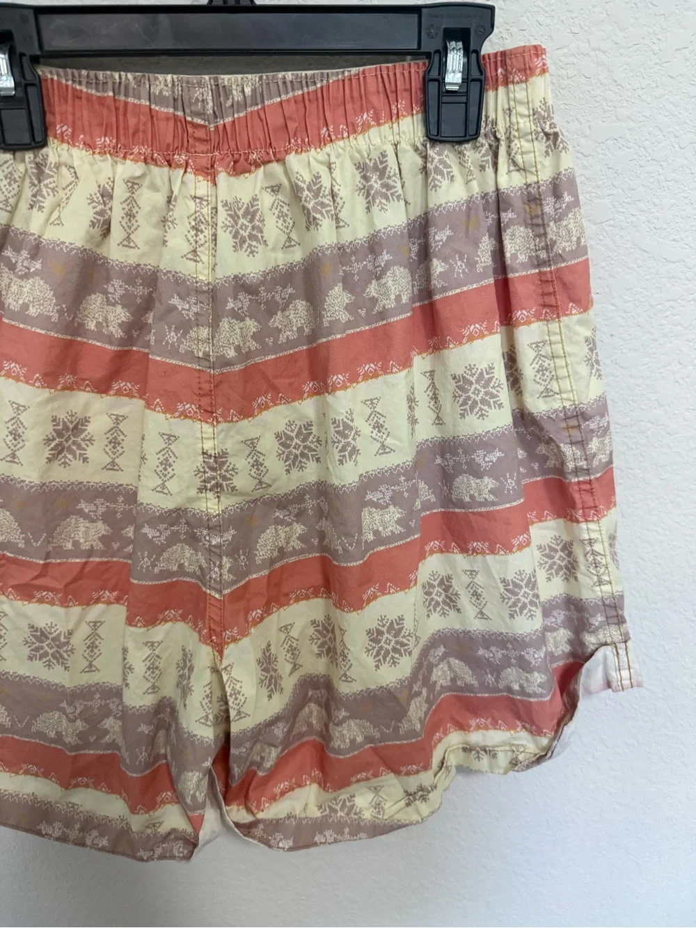 FREE PEOPLE Intimately Yellow Orange Stripe Pattern Long Cuffed Boxer Shorts S